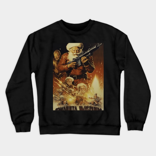 Christmas Action Movie Poster Style Crewneck Sweatshirt by Maverick Media